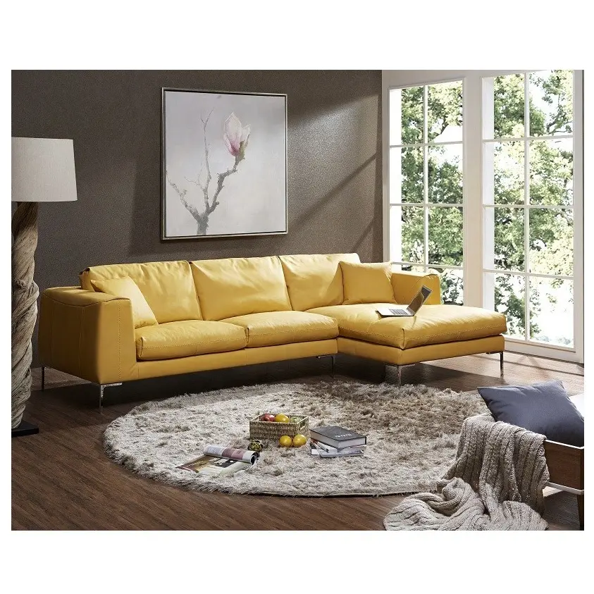 Conjunto de sofás de cuero moderno MASA001, alta calidad, para sala de estar