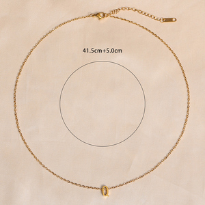 Collar de Moda con Colgante de Letra Inicial Pequeña, Chapado en Oro de 18K, Acero Inoxidable, 26 Letras del Alfabeto, para Mujer - Product Image 6