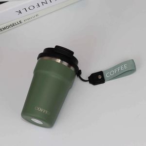 Stainless Steel Tumbler Green Vacuum Insulated Coffee <b>Cup</b> With Lid Travel Mug Minimalist Design - Product Image 5