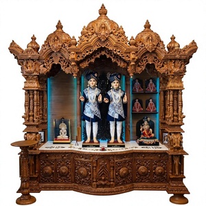 Large Wooden Durga Pooja Mandir for Temples Customized Pooja Mandir in SolidTeak Wood For Home Decor Designer Hindu Pooja <b>Unit</b> - Product Image 5