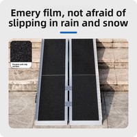 Rampe pliante portable sans obstacle de 1,2 m à 2,4 m en alliage d'aluminium, planche de rampe mobile, marchepied pour escalier