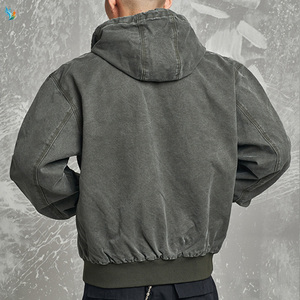 Giacca Casual con Cappuccio in Tela Duck Canvas 100% Cotone Lavaggio Vintage con Logo Personalizzato - Product Image 4