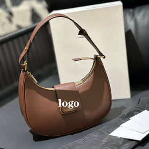 Bolsos de Hombro Pequeños de Media Luna en Cuero Genuino, de Alta Calidad y Lujo, para Mujer, a la Moda - Product Image 4