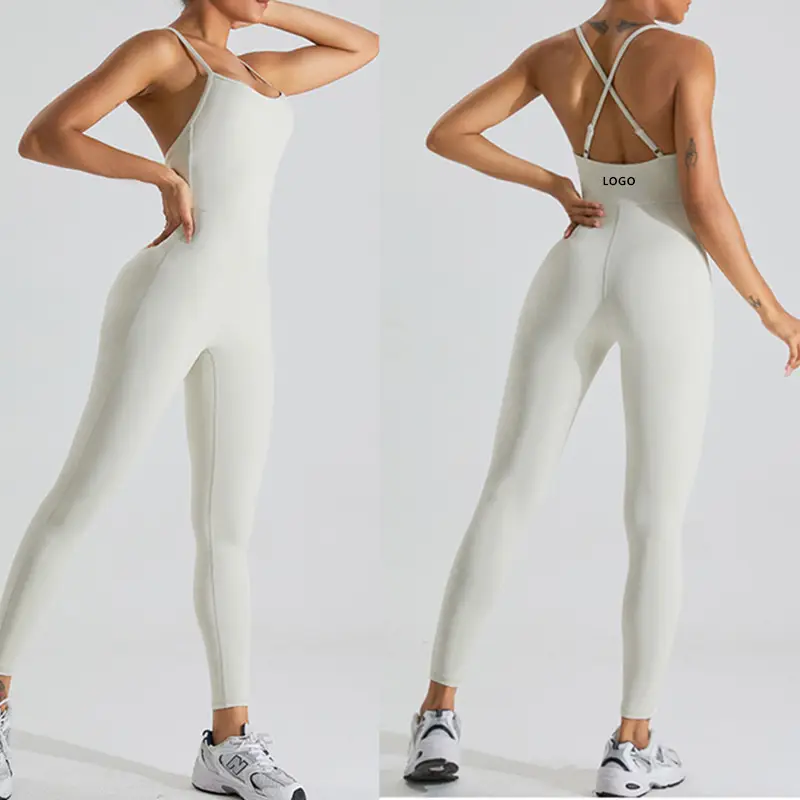 2024 High Elastic Women's Jumpsuit Custom Logo One Piece Tummy Control Skinny Jumpsuits for Gym Fitness Sets