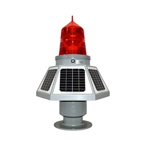 Feu de signalisation aérienne solaire LED longue portée, résistant aux intempéries, pour l'avertissement d'obstacles en haute altitude des structures de ponts - Product Image 1