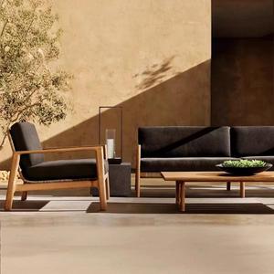 Outdoor <b>Lounge</b> Furniture Set Luxury Garden Teak Wood Rattan Wove Outdoor Furniture - Product Image 3