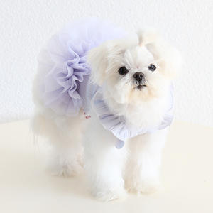 Oem odm יוקרה פוליאסטר חיית מחמד שמלת כלה קטנה כלב וחצאית חולצה לבגדי קיץ באביב מותאם אישית - Product Image 5