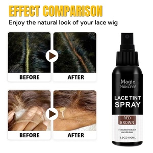 Etiqueta privada 100mL Logotipo personalizado Aspecto natural Coincidencia Tono de piel Cuidado de la peluca Producto de estilismo Spray de tinte de encaje - Product Image 6