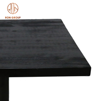Vente en gros, top vente, qualité supérieure, bon marché, salle à manger sobre, café boutique, table en bois à ossature métallique