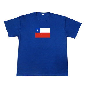 Camisetas personalizadas con logo personalizado, cuello redondo de poliéster <span class=keywords><strong>azul</strong></span> con logo Nacional de <span class=keywords><strong>Chile</strong></span> - Product Image 1