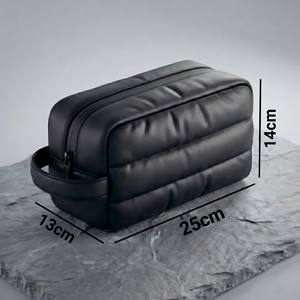 Neceser Acolchado Impermeable, Bolsa <span class=keywords><strong>de</strong></span> Aseo Acolchada, Estuche Cosmético <span class=keywords><strong>de</strong></span> Cuero PU Mate para Hombre, Organizador <span class=keywords><strong>de</strong></span> Viaje para el Cuidado Personal - Product Image 5