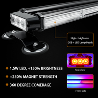 Luz de Advertencia LED Estroboscópica de Seguridad de Emergencia COB Ámbar con Montaje Magnético para Autos, Camiones y Remolques, Haz Combinado