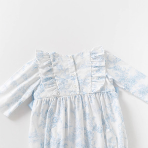 Ingrosso 2025 collezione Designer in morbido cotone stampa floreale bambino a maniche lunghe Oneise, <span class=keywords><strong>elegante</strong></span> festa <span class=keywords><strong>pagliaccetto</strong></span> bambina - Product Image 4