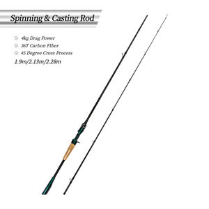 30t + 36t פחמן חומר סיבי חומר מ ל פעולה מוט פקק ידית 1.98 מ '2.13 מ' 2.28 מטר מוט מסתובב הליהוק עבור דיג מאגר - Product Image 2