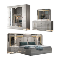 Mobilier de Chambre Moderne de Luxe Ensemble Lit en Cuir Blanc Lit Meubles de Maison Taille Standard