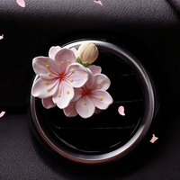 Penyegar Udara Mobil Modern CREST Peach Blossom, Klip Ventilasi, Batu Gipsum Bunga, Pencahayaan Ambient, Aroma Tahan Lama, Tanpa Listrik