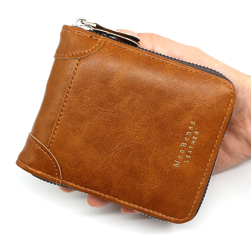 Mens Bifold Portafogli porta Biglietti Da Visita di Lusso sottile Anteriore Tasca del Supporto di Carta Portafoglio Minimalista Bifold Regalo Scatola 2021