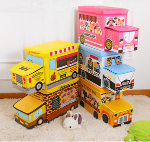 Kids' Toy Storage Bin Box Non Woven Foldable Colorful Reusable waterproof storage Stool