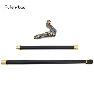 Bâton de marche Rufengbao Octopus Skull avec poignée en métal noir et or, canne de randonnée tendance pour jeunes - Product Image 5