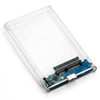 Kotak Penyimpanan Hard Disk Eksternal Transparan USB3.0 9.5mm 2.5 Inch SATA HDD SSD HDD Enclosure