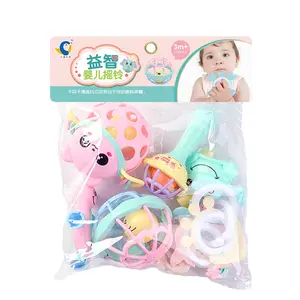 Eco-Friendly Wholesalers 10Pcs Infant Newborn Gift Plastic Toys Rattles Baby Teeth Rattle Hand Bells Set