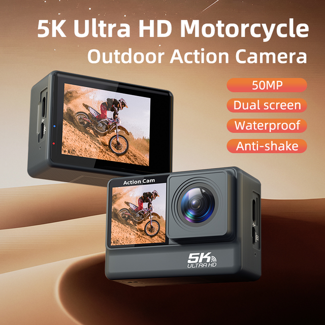 Goobsafe F308AAT-R Action Camera 5K 50MP Dual Touch Screen IMX386 CMOS Gyro Anti Shake 30M Waterproof WiFi MicroSD Wholesale