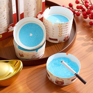 Cendrier jetable en mousse, 25 pièces, rond, à usage unique, pour bureau, hôtel, café, respectueux de l'environnement - Product Image 4