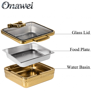 Onawei - Calentadores de Comida de Acero Inoxidable para Bodas, Estilo Buffet, para Catering, Juego de Platos para Servir - Product Image 5
