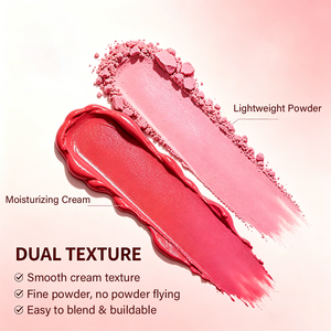 Palette <span class=keywords><strong>Blush</strong></span> Duo in Crema e Polvere con Etichetta Privata, 11 Nuove Tonalità, Finitura Opaca e Luminosa, Lunga Durata, 2 in 1, Palette <span class=keywords><strong>Blush</strong></span> Rosa per il Viso - Product Image 2