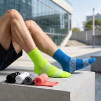 Chaussettes de sport rembourrées à logo personnalisé pour athlètes, basketball, course à pied, respirantes, avec soutien de la voûte plantaire et compression, vente en gros