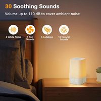 Réveil avec bruit blanc et lampe de nuit - 30 sons - pour enfants, adultes, bébés - chambre à coucher - soulagement de l'insomnie
