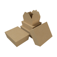 Caja de Almuerzo de Papel Kraft Marrón de Grado Alimenticio para Llevar Comida, con Impresión de Logotipo Personalizado