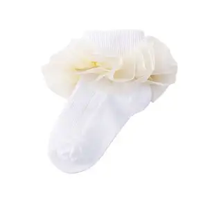 Chaussettes coréennes en dentelle de couleur changeante progressive en coton automne hiver filles danse belle princesse bébé Chinden chaussettes pour enfants