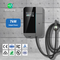Tipo 1/Tipo 2/GB/NACS 	 Cargador de Pared Inteligente para Vehículos Eléctricos de 7kW con DLB, OCPP, RFID y WiFi para Estaciones de Carga en el Lugar de Trabajo y Flotas, WrightCharge
