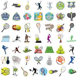 Autocollants de tennis HOYO, 50 pièces/ensemble, autocollants d'<span class=keywords><strong>action</strong></span> de raquette de champion du Grand Chelem, service, volley-ball, jeu de court - Product Image 4