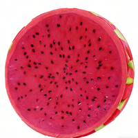 Coussin de siège et de canapé rond personnalisable en mousse à mémoire de forme, imprimé de fruits de dessin animé créatifs, avec support lombaire