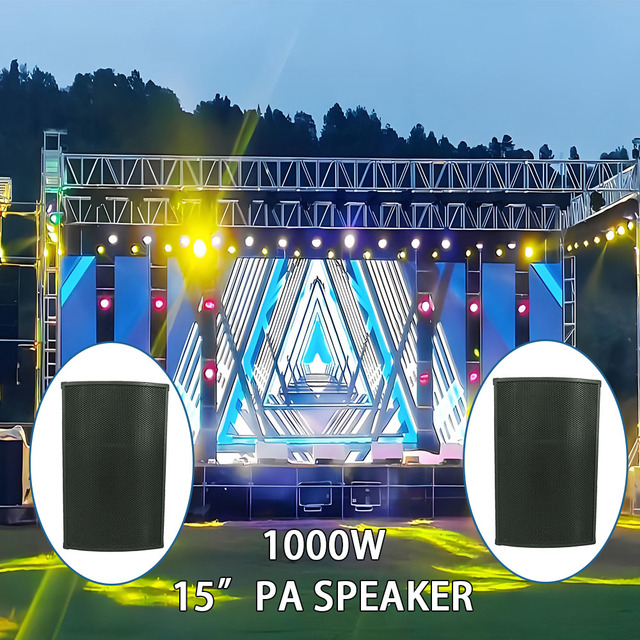 Model J115II 1000W Metal Wooden Audio System 120dB 15" Stereo 2.0 Channel Sound Speakers Dual 8/4 Ohm Impedance Professional