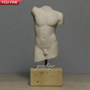 Escultura de Torso de Mármol Desnudo Griego Antiguo de Tamaño Real - Product Image 6