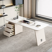 Bureau de style français en marbre blanc crème, bureau moderne pour la maison, bureau d'étude au design unique, bureau d'ordinateur Minis MN-CPT3, luxe léger