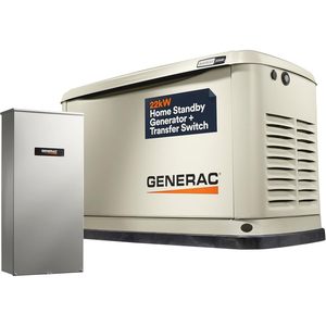 Générateur de secours domestique Generac Guardian 22 kW avec commutateur de transfert, alimentation de secours automatique pour toute la maison - Product Image 1