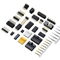 Konektor Pin Header Sudut Kanan Satu Baris Pitch 2.54mm H=6.38mm untuk Tata Letak PCB Otomotif dan Industri