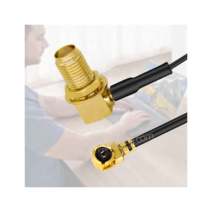 Ángulo recto hembra SMA a IPX U.FL <span class=keywords><strong>Cable</strong></span> coaxial <span class=keywords><strong>fino</strong></span> de baja pérdida de 1,13mm para WiFi DAB Ham Radio UFL SMA <span class=keywords><strong>Cable</strong></span> 15cm - Product Image 2