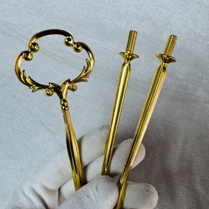 Vàng 3 tầng 2 lớp bánh đứng phần cứng cho đám cưới trái cây tấm tráng miệng bánh đứng xử lý phù hợp phần cứng kim loại đứng - Product Image 2