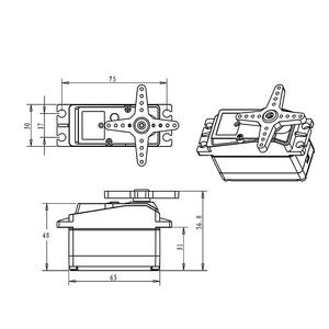 DS51150 Servomoteur numérique étanche en métal à couple élevé 150 kg pour voiture télécommandée, bras robotique, bras mécanique 12V - Product Image 5