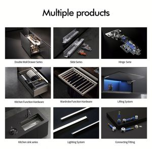 مفصلات أثاث ثلاثية/رباعية الأبعاد مخفية قابلة للتعديل، مفصلات أبواب هيدروليكية ذاتية الإغلاق لخزائن المطبخ - Product Image 6