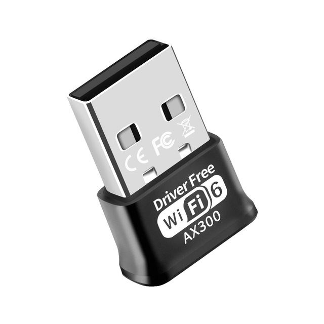 WiFi 6 USB Adapter 300Mbps Mini Nano Dongle Soft AP Hotspot Mode USB 2.0 Windows 7/10/11 2.4GHz Only