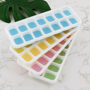 Molde de silicona para cubitos de hielo de 14 rejillas con tapa extraíble, molde DIY para helados caseros, para cócteles, congelador, cocina, bar, utensilios - Product Image 1