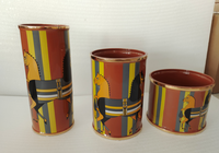 Vase en céramique moderne de luxe, cylindrique, de style européen, avec motif de cheval fidèle, en porcelaine émaillée, prêt à être expédié, pour la décoration de la maison