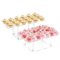 Support de gâteau en acrylique haut de gamme Dessert pause thé Table transparente Arrangement boîte à fleurs plateau de rangement cosmétique présentoir