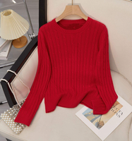 Pull en maille torsadée 100% coton col rond femme manches longues automne hiver décontracté streetwear vente en gros logo personnalisé OEM haut de gamme